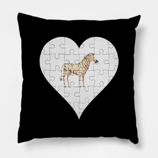 Jigsaw  Zebra Heart Design - Wild Animal Zebra Pillow