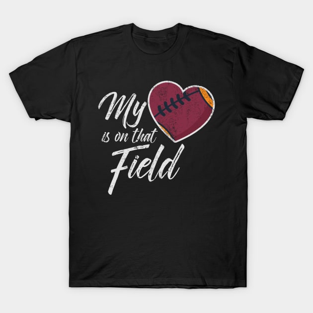 johnii1422 Football Mom Shirt Personalized - My Heart Is on That Field Personalized Football Mom T-Shirt Football Mom Shirt Custom with Number Game Day T-Shirt