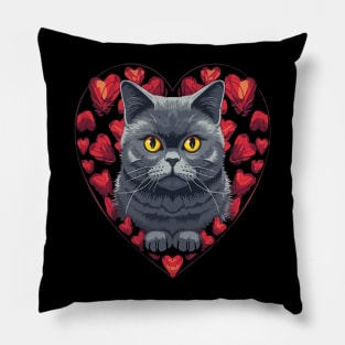 British Shorthair Valentine Day Pillow