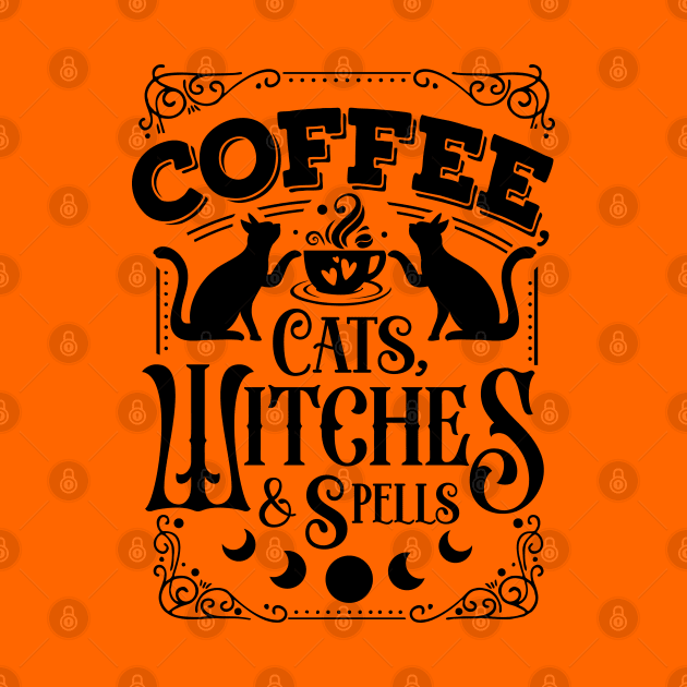 Coffee cats witches by Myartstor 