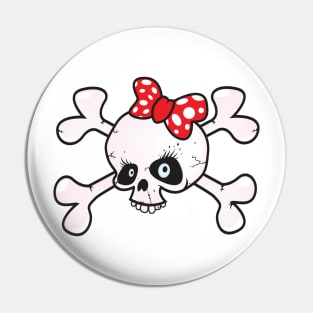 girl power skull Pin