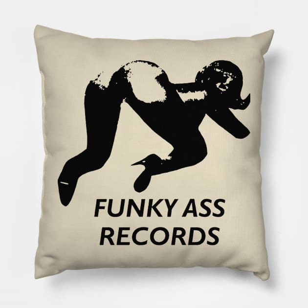 Vintage Funky Ass Records Pillow by Black Wanted