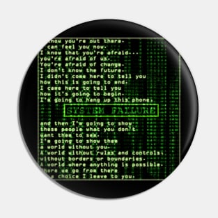 Matrix Neo Red Pill System Failure Pin