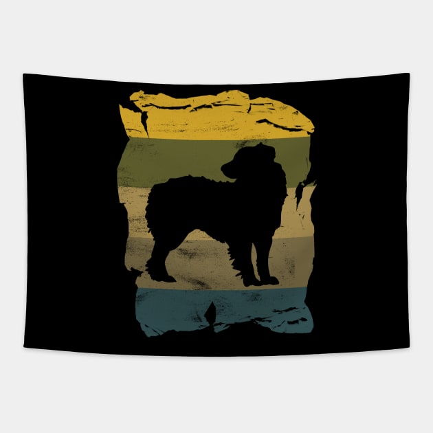 Australian Shepherd Distressed Vintage Retro Silhouette Tapestry by DoggyStyles