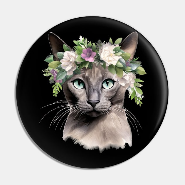 Tonkinese Cat Flowers Art Design for Cat Owers Pin by karishmamakeia