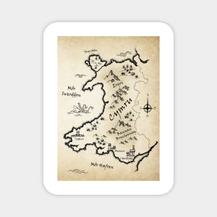 Medieval Map Of Wales (Welsh) Magnet