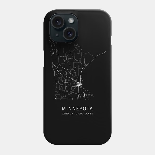 Minnesota State Road Map Phone Case by ClarkStreetPress