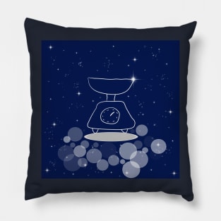 Scales, balance, weighing, illustration, night, modern, technology, light, shine, glitter, stars, space, galaxy, Pillow