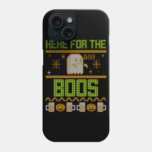 Here For The Boos Faux Sweater Funny Ghost Halloween Design Phone Case