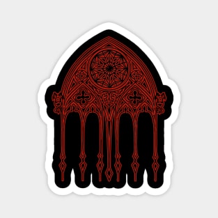 Red Gothic Cathedral Window Magnet