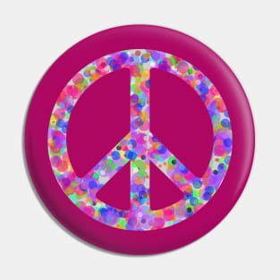 World Peace Sign Vibrant Art Graffiti Activist Pin