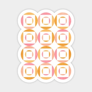 Geometric Shapes Pink Orange Magnet