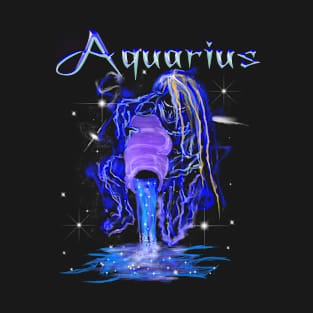 Aquarius Astrology Zodiac Constellation Art Design T-Shirt