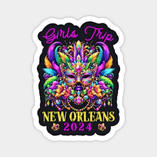 Girls Trip New Orleans 2024 Women Girl Mardi Gras Mask Beads Magnet