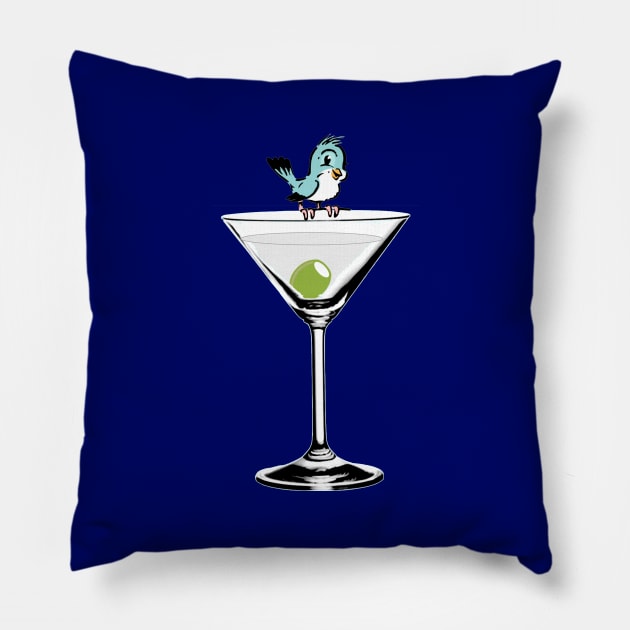 Cocktail Series- Martini bird Pillow by Show OFF Your T-shirts!™