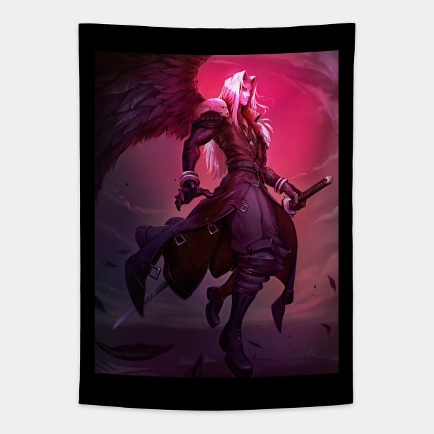 Winged Dark Angel Tapestry by SkyfrNight
