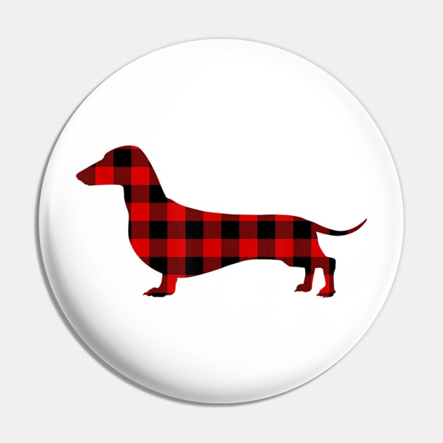 Dachshund Red Buffalo Plaid Christmas Pin by Xamgi