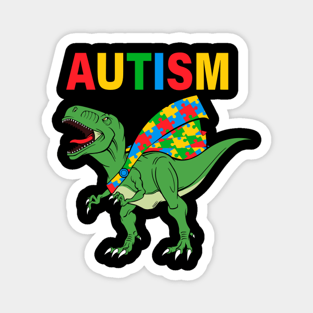 Dinosaur Puzzle Autism Awareness Gift for Birthday, Mother's Day, Thanksgiving, Christmas Magnet by skstring