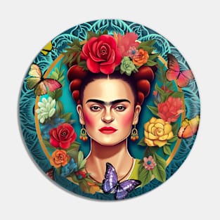 Frida Kahlo Tropical Vibe Pin