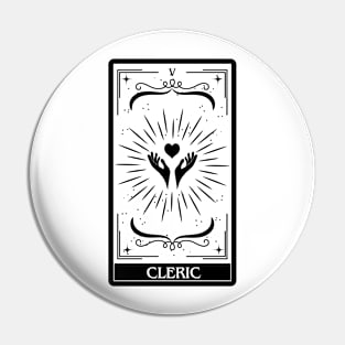 Cleric Tarot Card D&D Nat 20 Dungeons & Dragons T-Shirt Black Pin