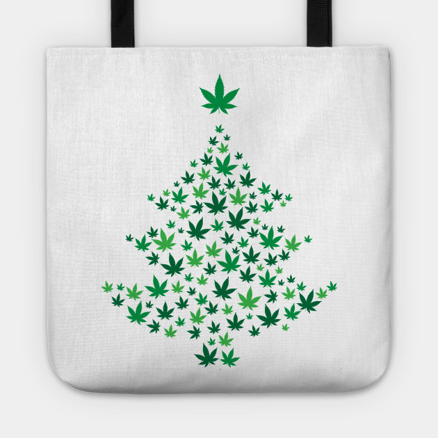 Weed Christmas Tree Funny Marijuana Xmas Party Costume Weed Tote Teepublic
