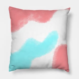 Red blue watercolor abstract art Pillow