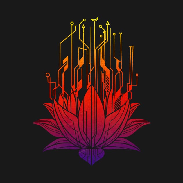 Modern lotus flower colour by uglyvector