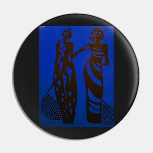 Fashionable African Ladies with Fishing Nets Pin