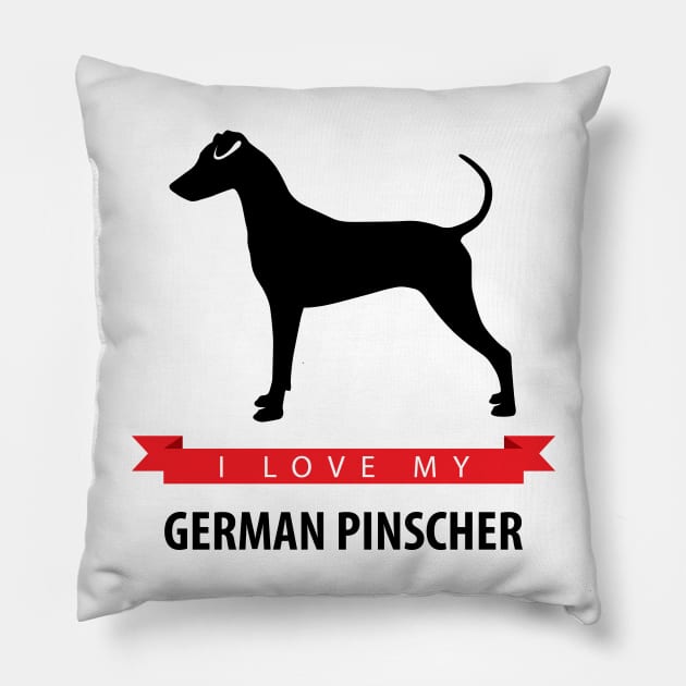 I Love My German Pinscher Pillow by millersye