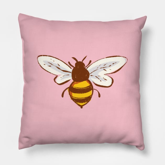 Bee Drawing Pillow by Alexandra Franzese