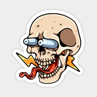 cartoon skull shock Magnet