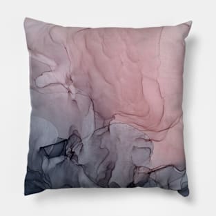 Blush and Gray Flowing Ombre Abstract 1 Pillow