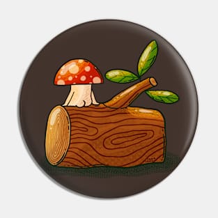 Mushroom on a Stump Pin