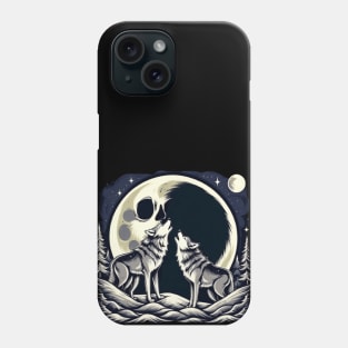 wolf howling Phone Case