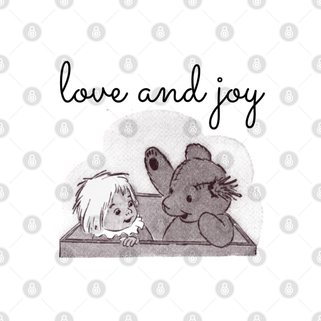 LOVE AND JOY TEDDY BEAR A DOLL BLACK AND WHITE by DAZu