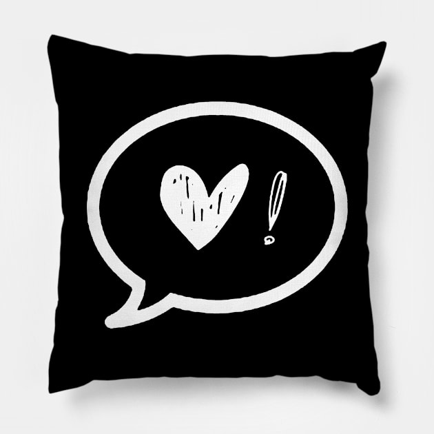 White heart and an exclamation point Pillow by k&f