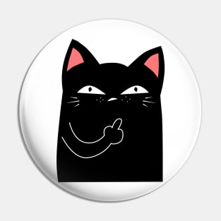 Black Cat Middle Finger Pin