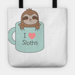 Kawaii cute I love sloths t-shirt Tote