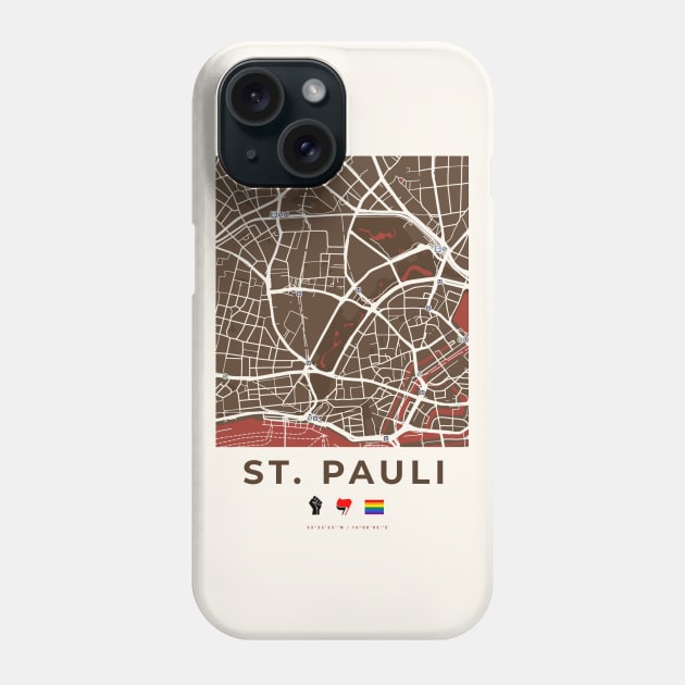 St. Pauli - Hamburg - Street Map Phone Case by guayguay