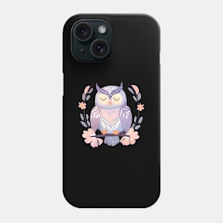 Sleeping owl art, pastel colors Phone Case