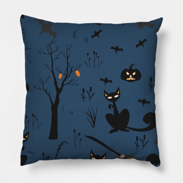 Bats and cats Pillow by KristinaStellar 