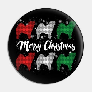 Chow Chow Merry Christmas Argyle Pin