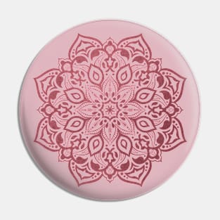 Elegant rose pink mandala - tone on tone Pin