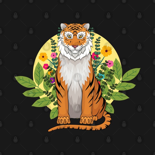 Tiger and Flowers by leBoosh-Designs