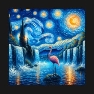 Flamingo Under Waterfalls T-Shirt