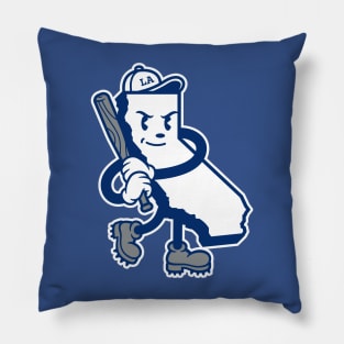 Los Angeles 'Baseball State' Fan T-Shirt: Swing into SoCal Style with a Cartoon Mascot and California Flair! Pillow