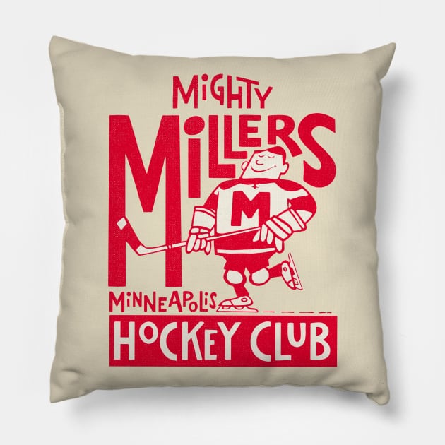 Defunct Minneapolis Mighty Millers Hockey Club 1960 Pillow by LocalZonly