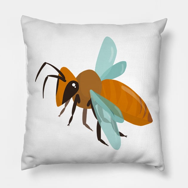 Flying Honeybee Pillow by AdrienneSmith.Artist