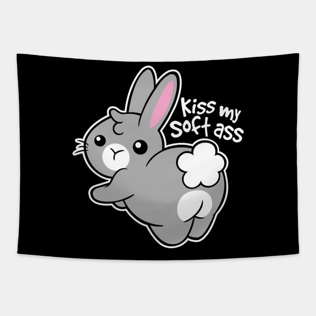 Kiss My Soft Ass I Love Bunny Tapestry by TuckerMcclainKNVUu