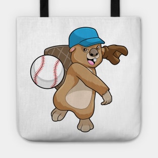 Beaver at Baseball Sports with Cap Tote